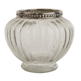 Clayre&amp;Eef Theelichthouder  98 cm zilver-glas