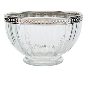 Clayre &amp; Eef  | Theelichthouder  |10*6 | zilver-glas