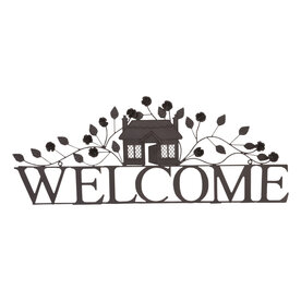 Clayre&amp;Eef | Welkom hanger decoratie Ijzer | 70*28 cm | Bruin