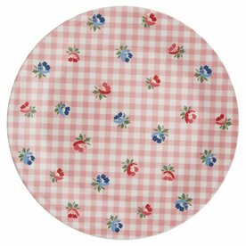 GreenGate-Viola_Check_Pale_Pink-Melamin-Plate