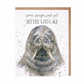 Wrendale_Verjaardagskaart_Walrus_Better_with_Age