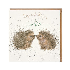 Wrendale_Designs_Kerstkaart_Christmas_Egel_Hogs_and_Kisses