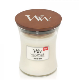 WoodWick&reg;  White Teak  Medium Candle