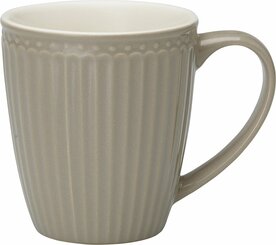 GreenGate Mok / Mug Alice Warm Grey H: 9,5 cm