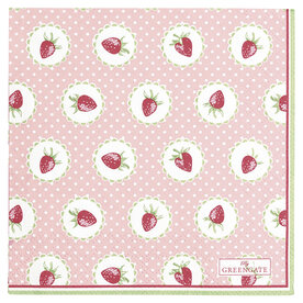 GreenGate-Paper-Napkin-Strawberry-Pale-Pink-Small