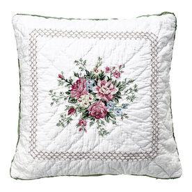 GreenGate Sierkussen / Cushion Aurelia white w/embroidery 40x40cm