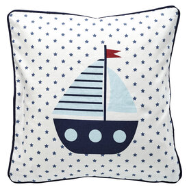 GreenGate Sierkussen / Cushion Noah white pieceprinted 40x40cm