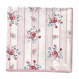 GreenGate Servet / Napkin with lace Fiona Pale Pink 40x40cm