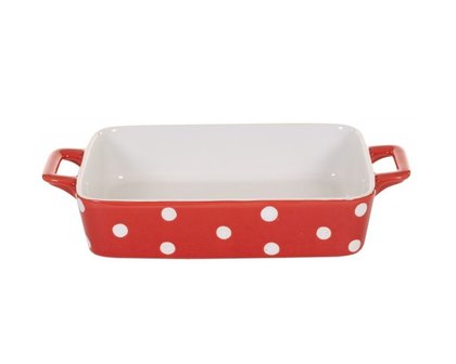 Isabelle Rose Ovenschaal Rood Polkadot Small 29,5*17*5 cm
