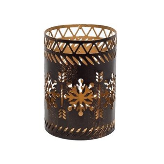 WoodWick Petit Candle Holder Bronze Snowflake