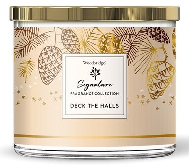 Woodbridge_Candle-Geurkaars-Tumbler-Deck_the_Halls-565gram-Candle-geurkaars-katoenenlont-www-sfeerscent.nl