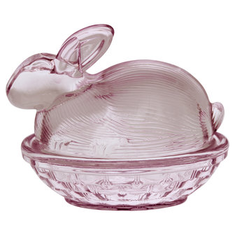 GreenGate Glass Jar Rabbit Pale Pink