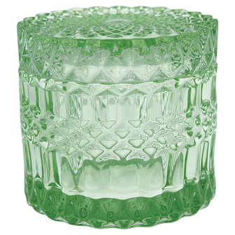 GreenGate Glass Jar Round Green Small