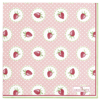 GreenGate-Paper-Napkin-Strawberry-Pale-Pink-Small