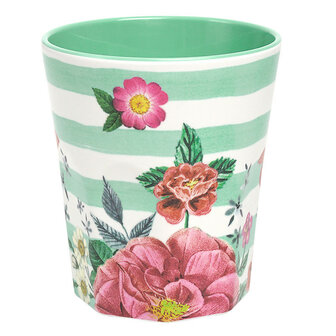 Ginger Lifestyle-Melamine-Mok Summer Blossom Green Stripes