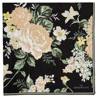 GreenGate Josephine Black Paper Napkin Large