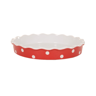 Ovenschaal-taartvorm-Rood-kermaiek-polka-dot-Isabella-Rose