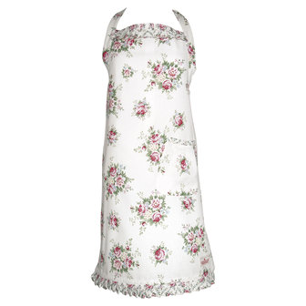 GreenGate Keuken schort / Apron Aurelia white w/frill 