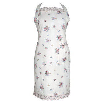 GreenGate Keuken schort / Apron Nicoline white w/frill 