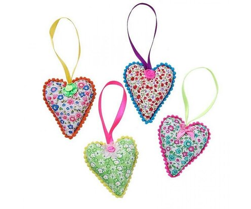 Ginger Pretty Hearts, set of 4 Decoratiehangers