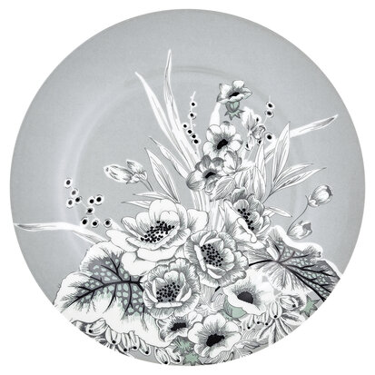 GreenGate Stoneware Plate Felicity Grey D: 20,5cm