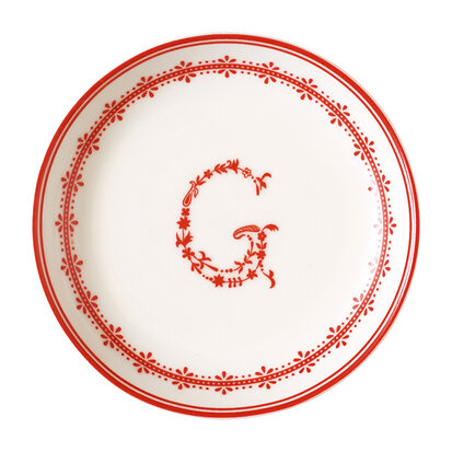 GreenGate Gebaksbordje / Small Plate G red D: 11,3cm