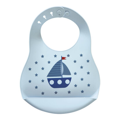 GreenGate Baby siliconen slabbertje / bib Noah blue