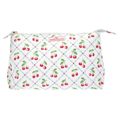 GreenGate Toilettas / Cosmetic bag Cherie White Large 15x26cm