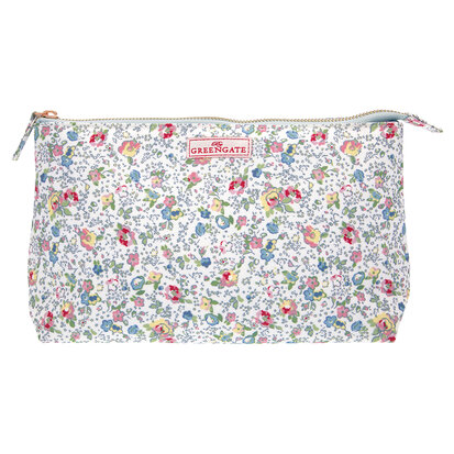 GreenGate Toilettas / Cosmetic bag Vivianne White Large 15x26cm