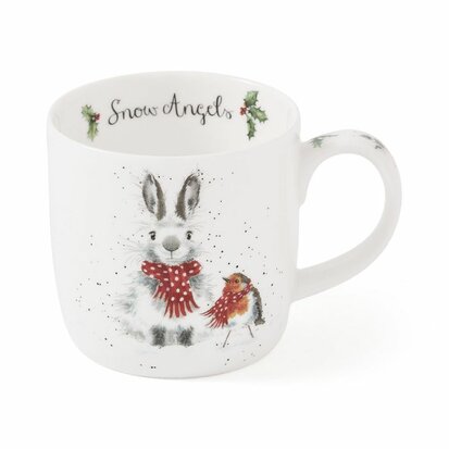Wrendale Designs Mok 'Snow Angels' - Konijn en Roodborstje