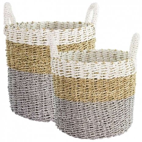 Bastion Collections Storage Basket / Opbergmand Raffia set/2