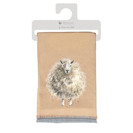 Dames_Wintersjaal_Wrendale_Creme_Grijs_Met_Schaap