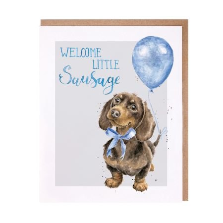 Wrendale_geboortekaart_Jongen_Welcome_Little_Sausage