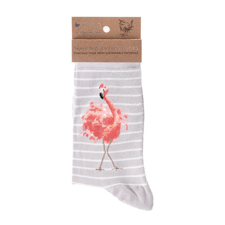 Wrendale_Dames_sokken_Flamingo_Pretty_in_pink