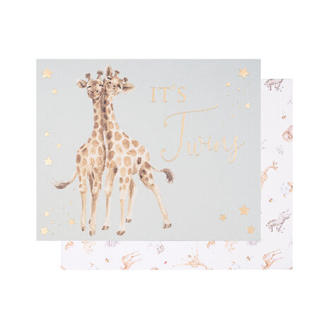 Wrendale_Geboortekaart_Tweeling_Double_the_Joy_Giraffe_www.sfeerscent.nl