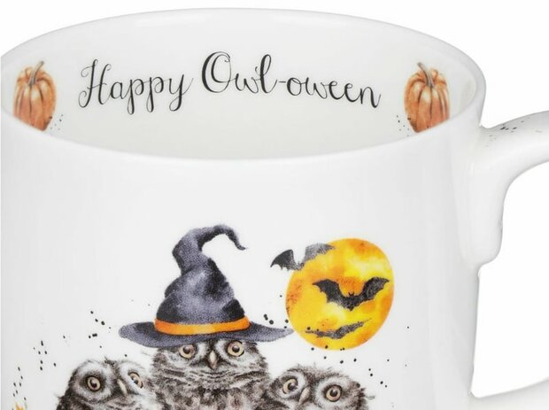 Binnenkant Wrendale mok Happy Owl-oween 