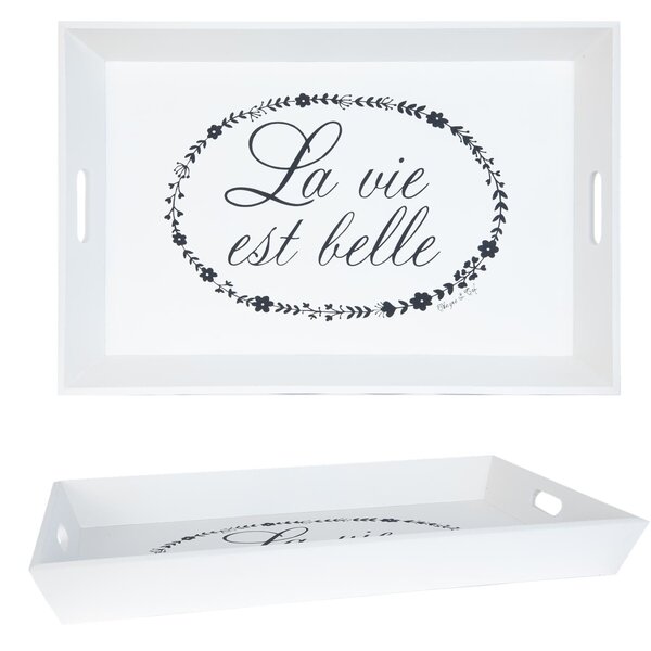 Clayre&amp;Eef  | Dienblad  | 60*40*6 cm	| wit La Vie est Belle