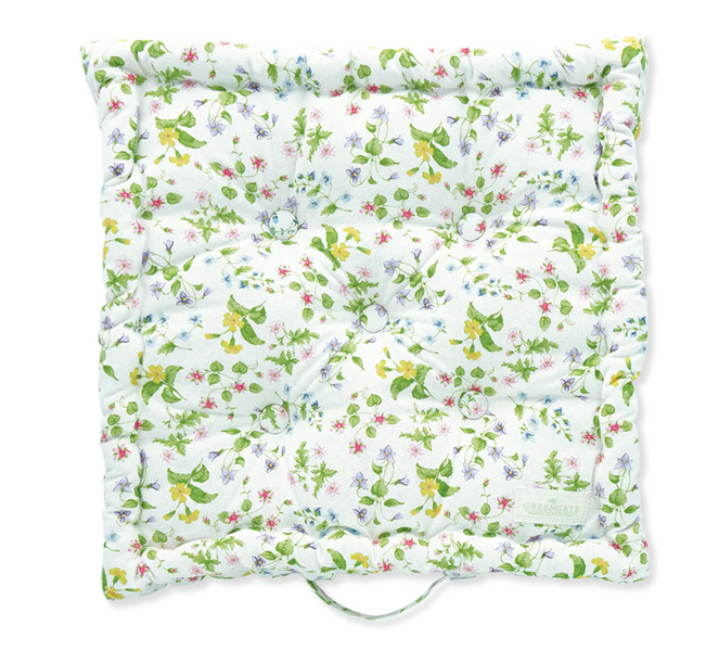 GreenGate Zit Kussen / Box Cushion Karolina white 50x50cm