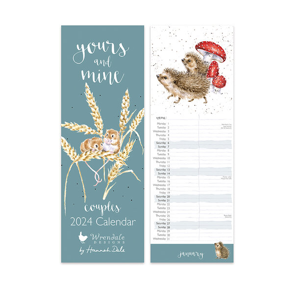 Wrendale_Designs_Slim_Calendar_2024_Yours_and_Mine_Couples_www.sfeerscent.nl