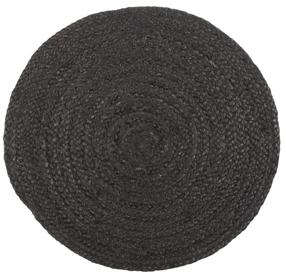 Place_mat_rond_Jute_Zwart_IbLaursen