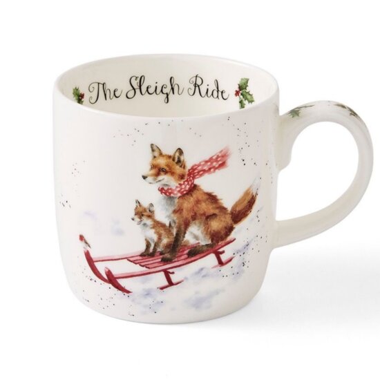 Wrendale_Designs_Kerst_mok_Vos_The_Sleigh_Ride_Mug