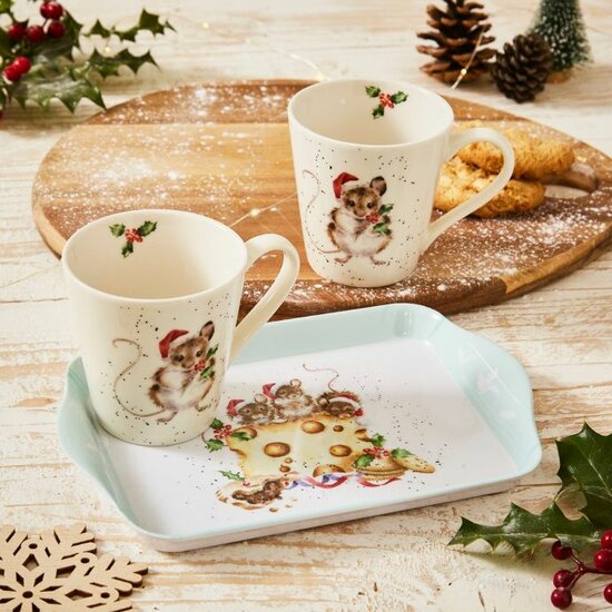 Wrendale_Designs_Mok_en_Dienblad_Mug_and_Tray_set_Holly_Jolly