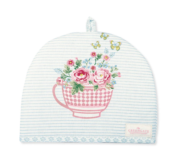 GreenGate Tea Cosy Alma Flowers White