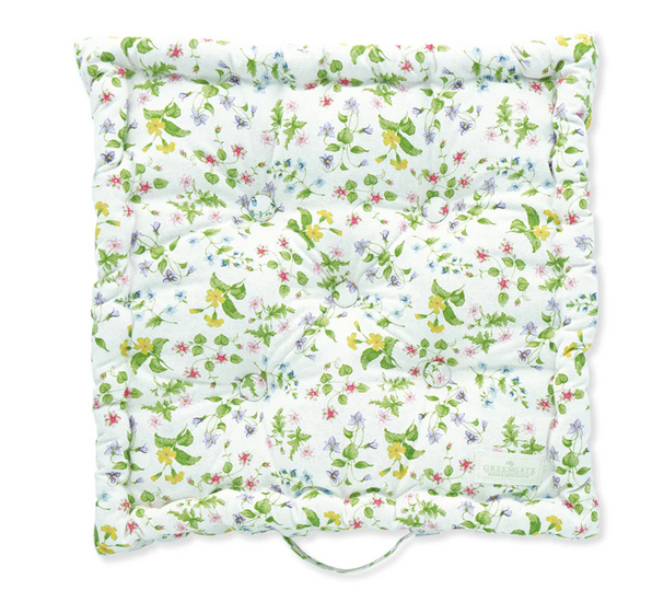 GreenGate Zit Kussen / Box Cushion Karolina white 50x50cm