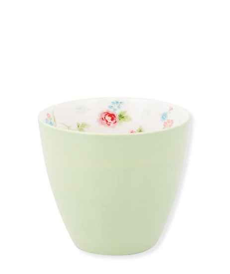 GreenGate Beker (Latte Cup) pale green Alma petit inside