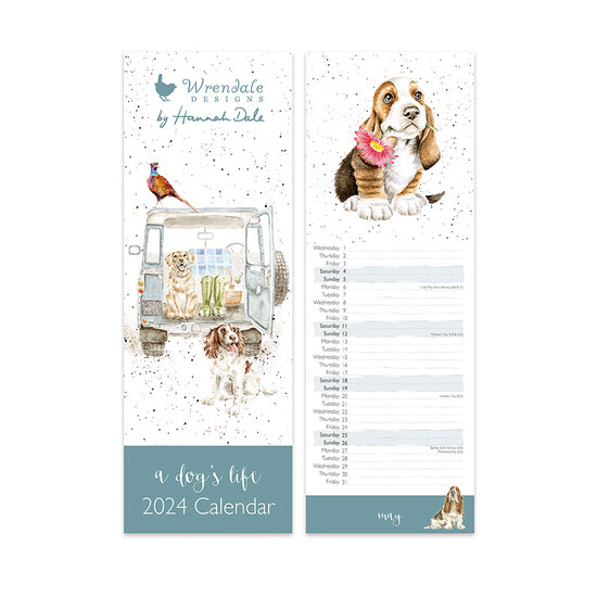 Wrendale_Designs_Slim_Calendar_2024_a_Dogs_Life_www.sfeerscent.nl