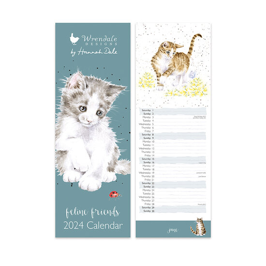 Wrendale_Designs_Slim_Calendar_2024_Feline_Friends_www.sfeerscent.nl