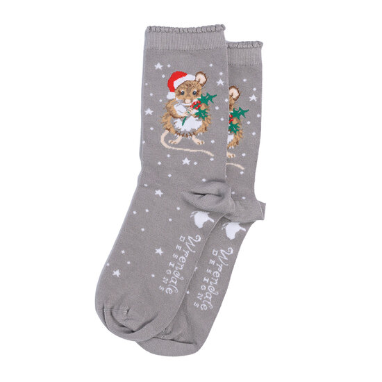 Wrendale_Designs_Christmas_socks_Mouse_grey