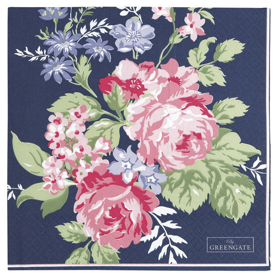 GreenGate-Paper-Napkin-Rose-Dark-Blue-Large