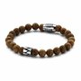 Frank1967_Herenarmband_met+staalelementen_en_houten_kralen_Bruin_7FB-0210